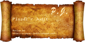 Piszár Judit névjegykártya